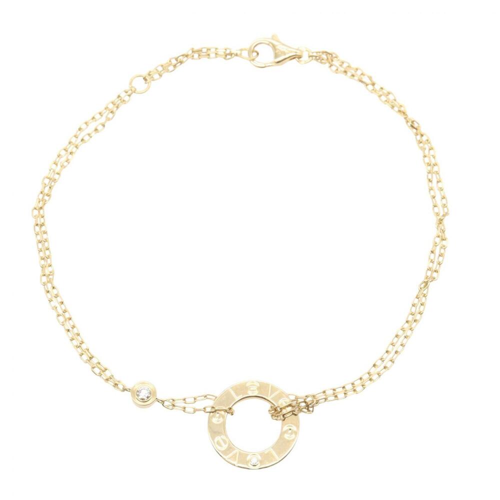CARTIER 18k Gold Diamond Love Charm Bracelet
